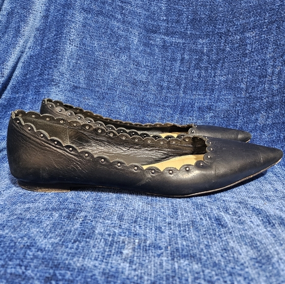 Coach Black Scalloped Flats - Picture 3 of 7